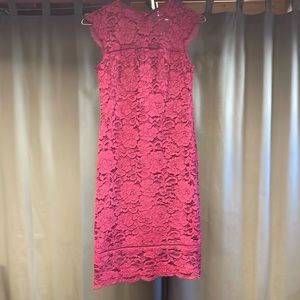 RALPH LAUREN Lace Cranberry Dress